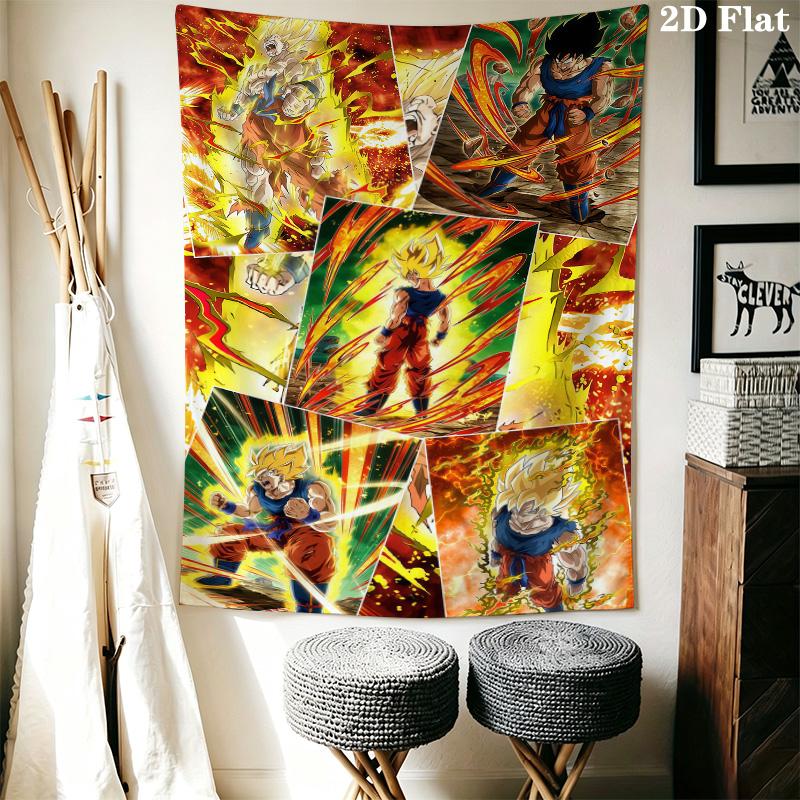 Dragon Ball Wall Tapestry Aesthetic Wall Hanging Printed Fabric Blanket Decorative Tapestries For Bedroom Living Room Home Decor