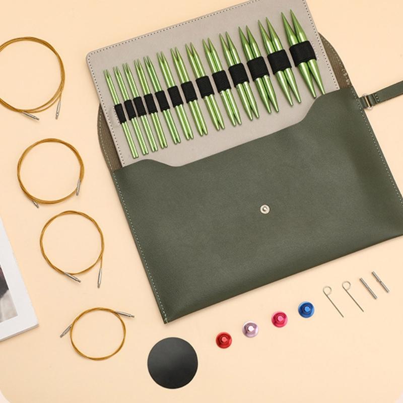 13 пар алюминиевых круговых спиц, сменный набор круговых спиц для вязания свитеров, носков, шапок