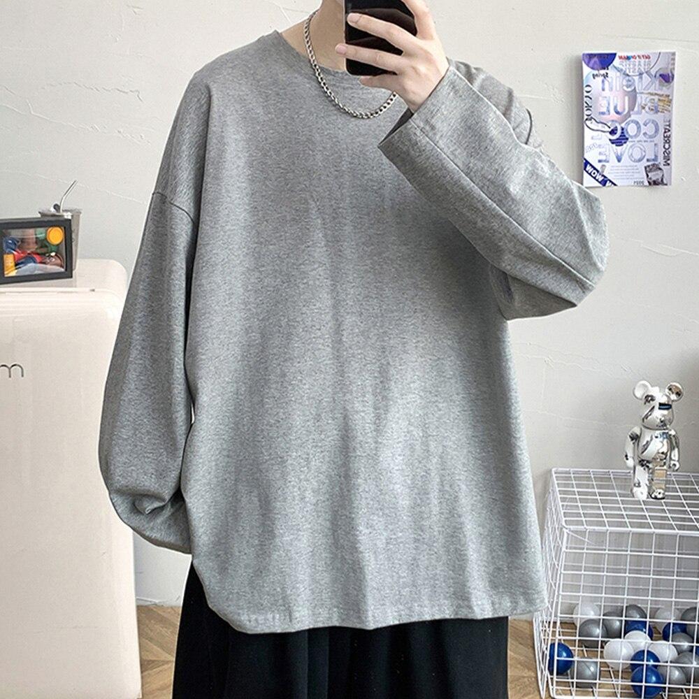 Мужская футболка брендового качества из 100% хлопка, однотонная мужская футболка с длинными рукавами, однотонная женская футболка, футболки для мужчин, топы