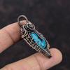Copper Blue Turquoise Pendant Copper Wire Wrapped Gemstone Pendant Handmade Wire Wrap Jewelry Dainty Pendant For Gift Amazing Copper Jewelry
