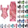 New Vintage Ethnic Print Women's One Piece Swimsuit Two Piece Sheer Skirt Conservative Push Up Padded Swimwear Beachwear