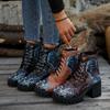 Women Boots Autumn Spring Round Toe Grid Pattern Shoes for Women Exquisite Fashion Leisure Designer Boots Women Botas De Mujer