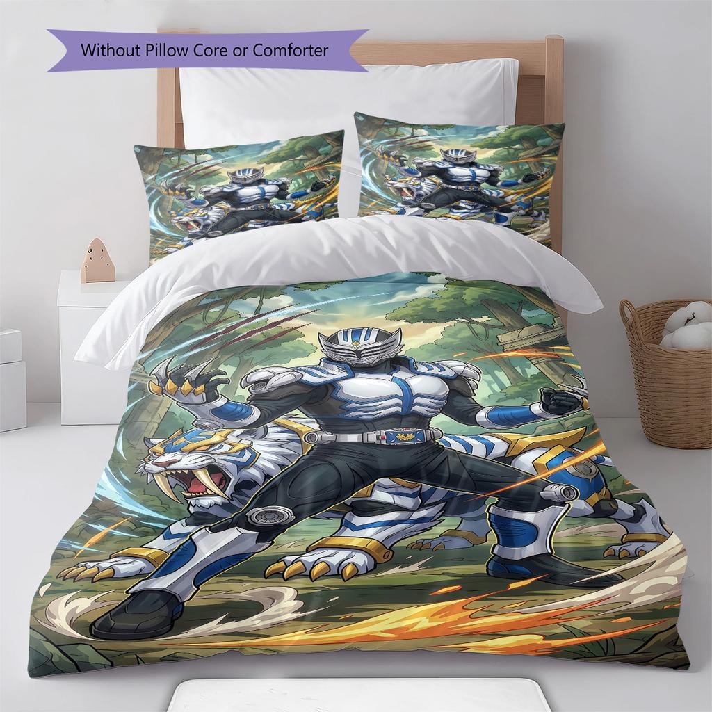 Kamen Rider Chibi Cute Pose Bedding Set Anime Duvet Cover Polyester Soft Comforter Bedroom Set -QJY