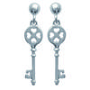 [H6188] - Silver 'Key To Possibilities' Earrings - 15x5 Mm