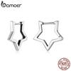 BAMOER 925 Sterling Silver Starlike Earrings Star Shape Ear Buckle Minimalist Earrings Daily for Women Fashion Jewelry