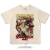 Anime Attack On Titan T Shirts Oversized Vintage Washed Shingeki No Kyojin T-shirt Short Sleeve Manga Eren Mikasa Levi Tops Tees