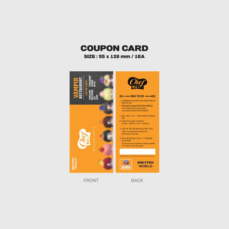 ENHYPEN World Coupon Card Collection Chef Basic Ver.