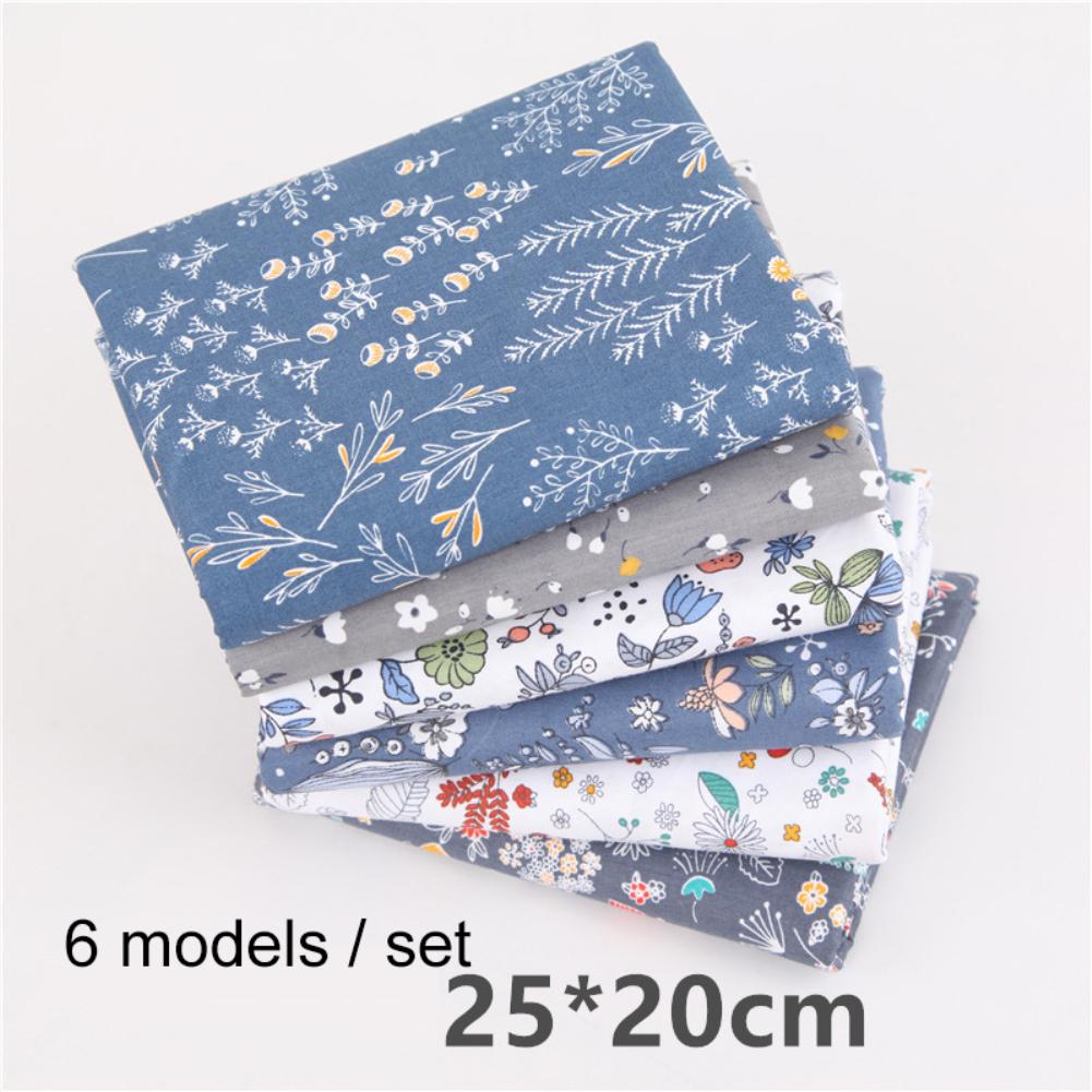 25 см x 20 см, 6 шт., принт с цветочным принтом, сделай сам, детское лицо, хлопковая ткань, материал для шитья