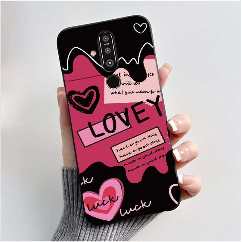 Casing For Nokia 8.1 Plus/Nokia X71 Aesthetic Luxury Cute Cool Boys Girls Soft silicone Phone Case Back Cover Black Matte Shell