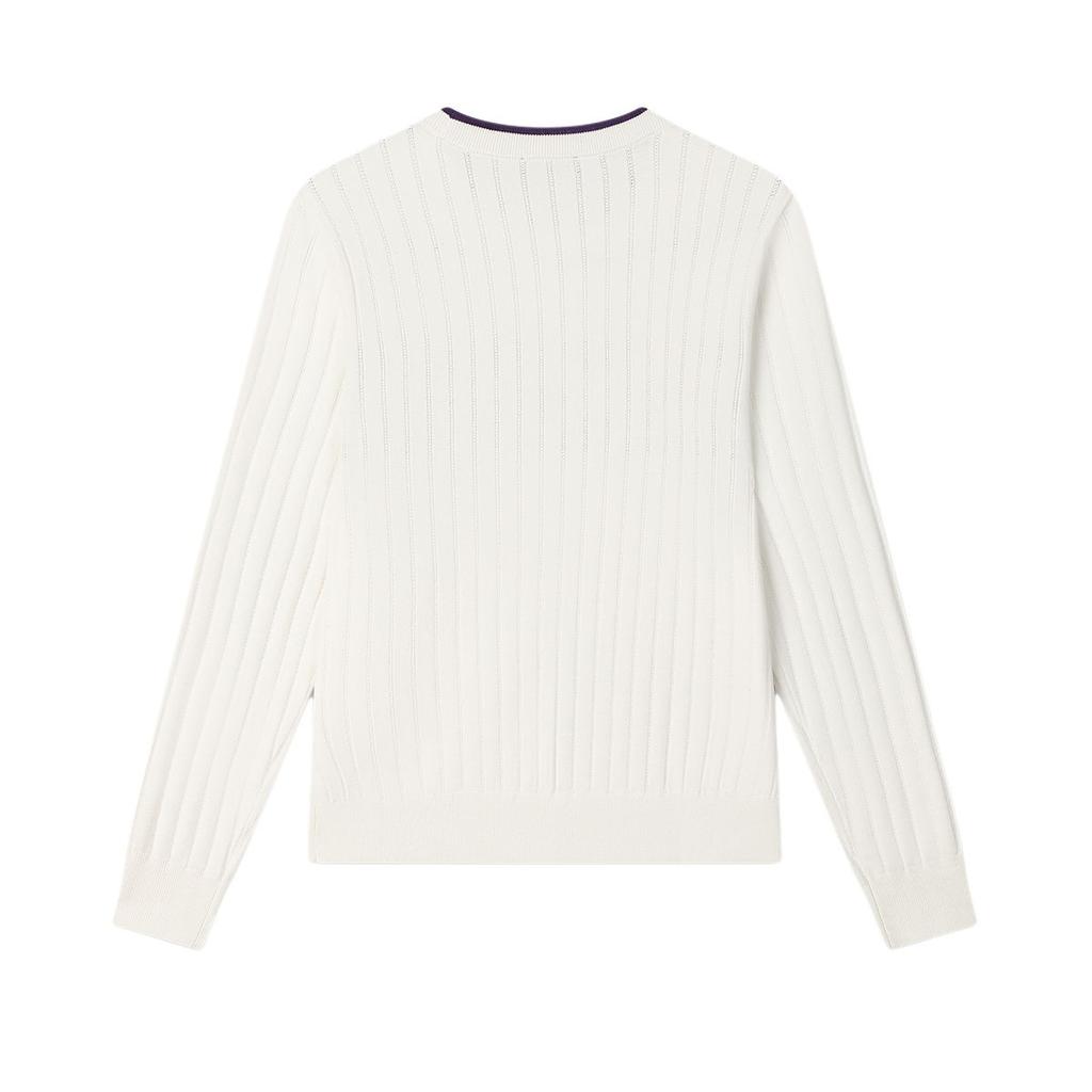 Fila Пуловер с круглым вырезом из серии Heritage Модный повседневный трикотажный свитер с длинным рукавом Женский свитер Светло-бежевый F11W518407F-IV