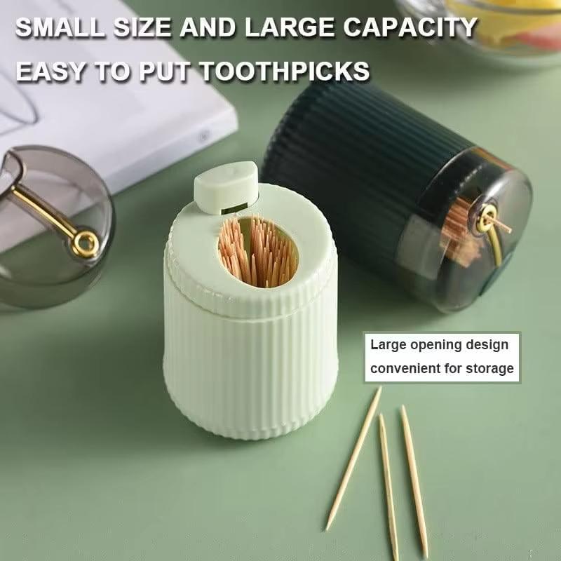 Портативный выдвижной автоматический диспенсер для зубочисток, элегантный и гигиеничный держатель для зубочисток для удобного доступа одним касанием