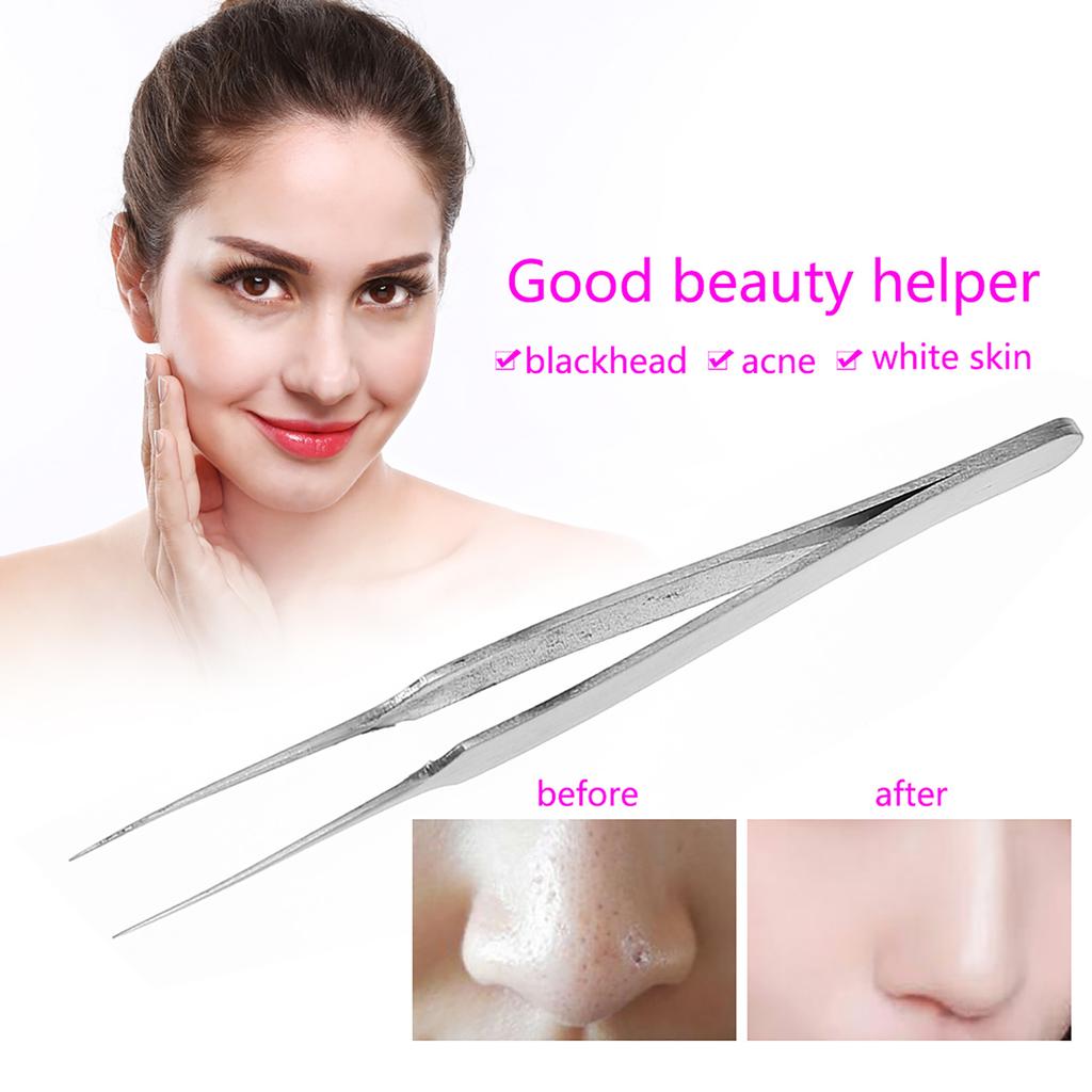 Stainless Steel Acne Blackhead Eliminating Tweezer Beauty Nipper Makeup Cosmetic Tool