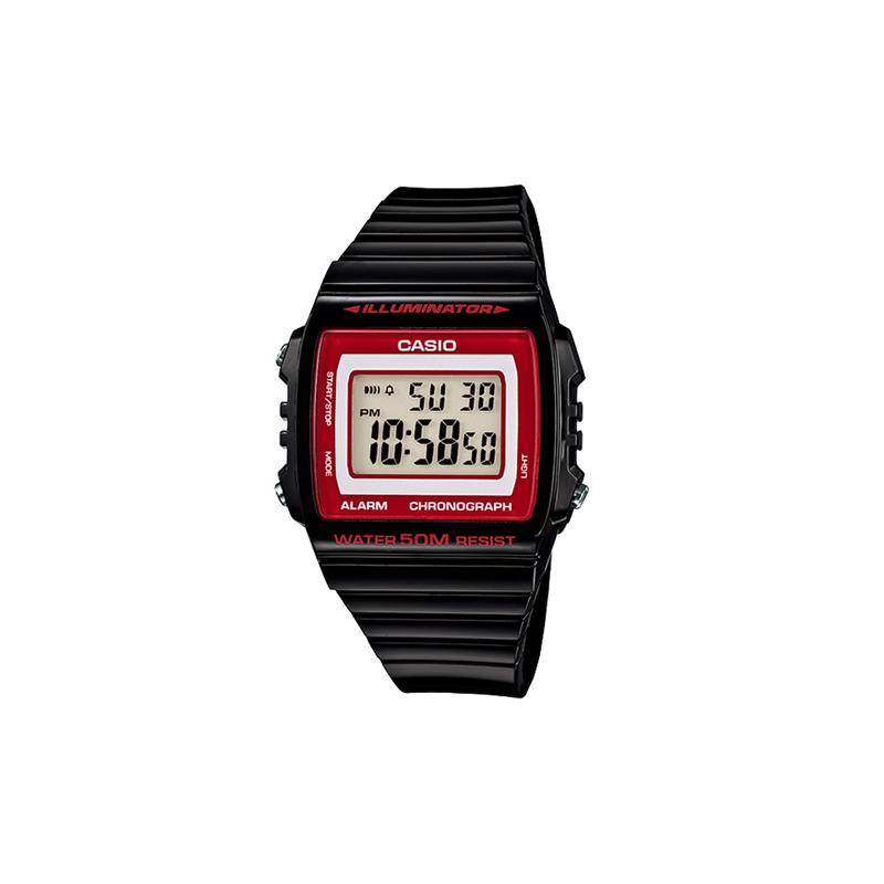 Casio Серия YOUTH - Силиконовый Маленький Квадратный ЖК-дисплей Водонепроницаемый Спортивный Студенческий Кварцевый Механизм Ремешок из Смолы Японский и Корейский W-215H-1A2