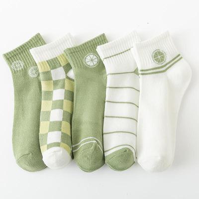 5 пар женских весенне-летних новых коротких хлопковых носков, милые японские повседневные носки-лодочки с героями мультфильмов для пар