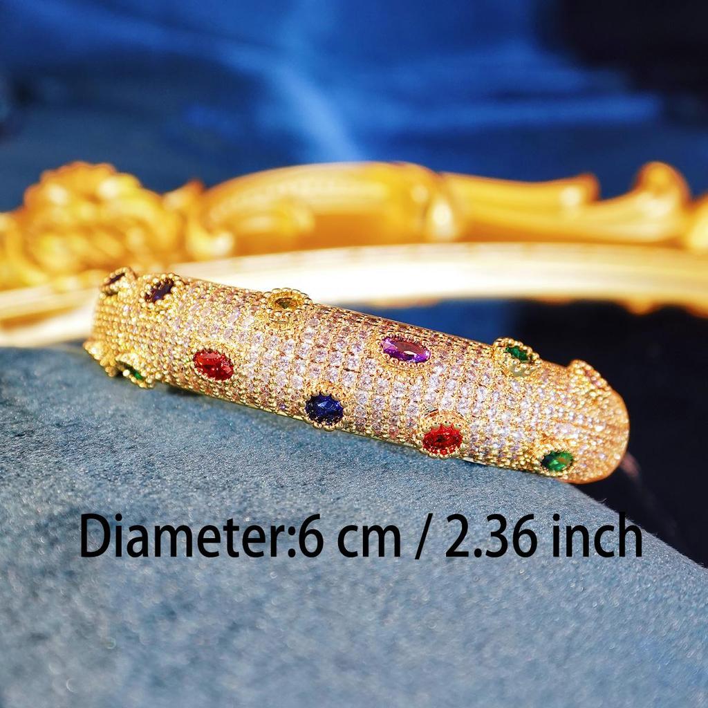 CMM Dubai Bride Европейский ретро Итальянский матовый ручной работы Золотой этнический стиль Западный цветной циркон Женский браслет Браслет-подвеска