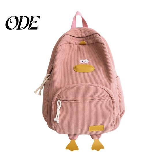 Travel Bag Duck Shape Corduroy Backpack Spacious Interior Wallets Casual Cell Phones Laptop Multipurpose