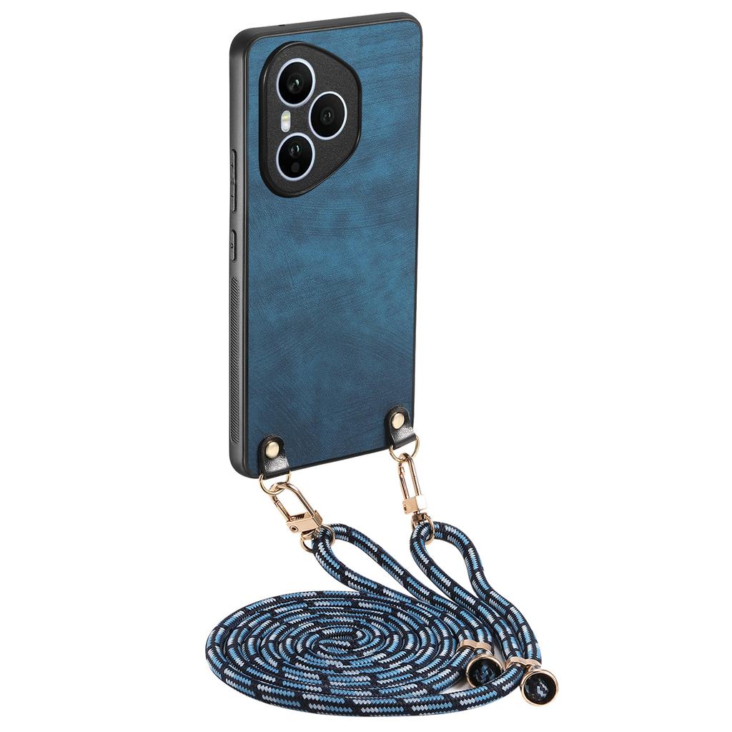 Для Honor 400 Pro 5G (Глобальный) Кожаный чехол для телефона в стиле ретро с регулируемым ремешком