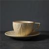 Retro Ceramic Cup Mug Style Simple Afternoon Tea Cup Creative Coarse Pottery Coffee Cup Saucer Set