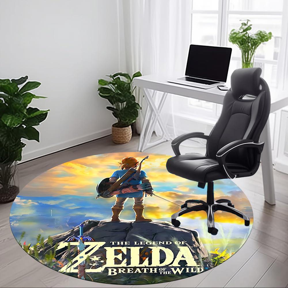 1 шт. Круглый ковер Legend Zelda для офиса, спальни, гостиной, домашний декор, декор комнаты, Offic a1016221