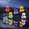 6 Pcs Mini Duckling Figurines Halloween Theme Duck Ornaments Resin Witch Ghost Zombie Duck Collectibles for DIY Aquarium Micro-Landscape Decor