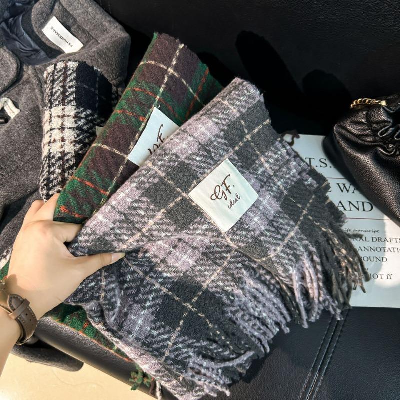 Осень и зима новый клетчатый шарф из искусственного кашемира Maillard женский зимний с высоким чувством универсальный платок утолщенный теплый шарф