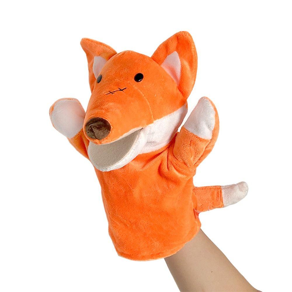 Animal Hand Finger Puppet Plushed Doll Educational Baby Toys Fox Bear Simulator Soft Stuffed Toys Anime Doll Game for Girls