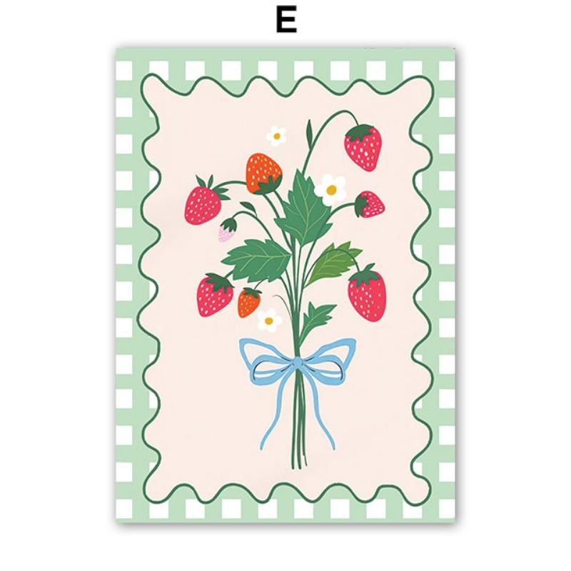 Ретро Цветы Фруктовая Ваза Галерея Красочный Фанки Постеры и Принты Простой Настенный Арт Холст Картина Картинки Для Декора Гостиной