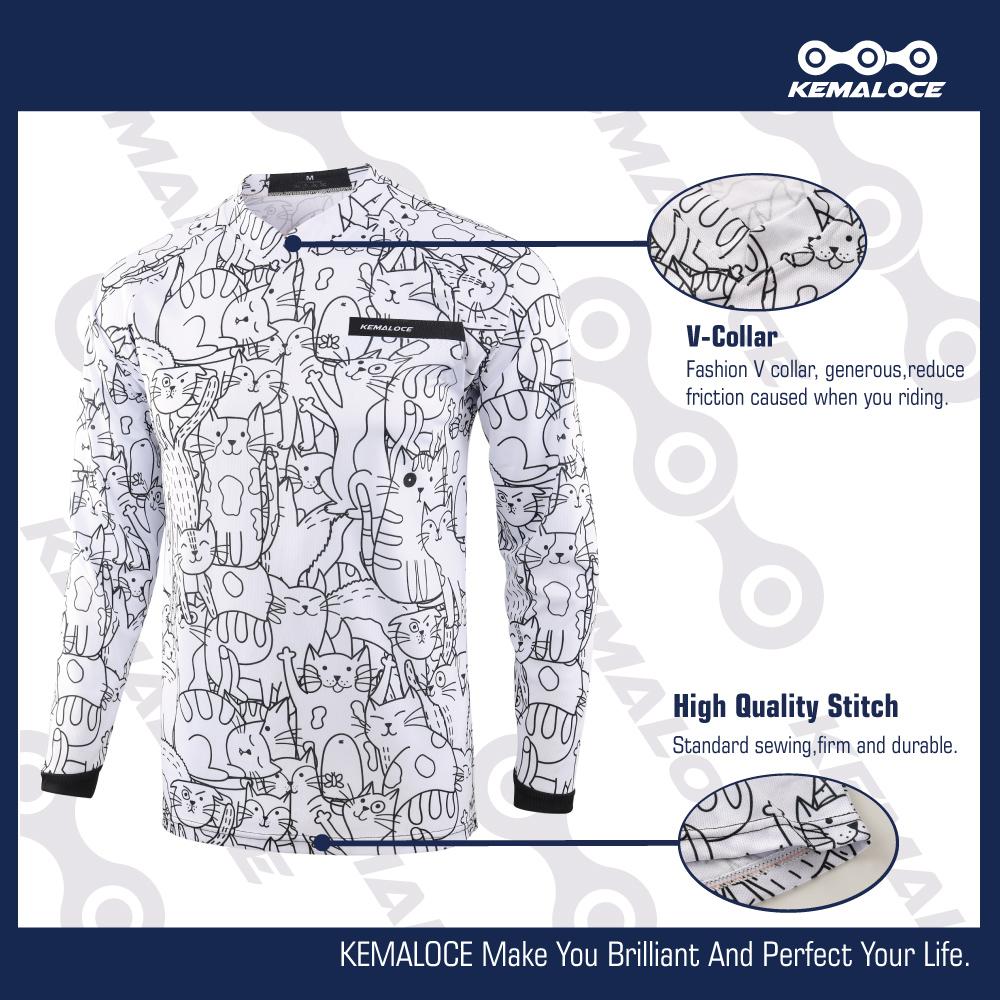 KEMALOCE Мужской MTB Джерси с длинным рукавом унисекс, белые рубашки для мотокросса с героями мультфильмов, летняя одежда для скоростного спуска с мотором