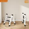 Folding Telescoping Step Ladder for Home Use 4-Step Lightweight Portable A-Frame Ladder with Adjustable Steps and Compact