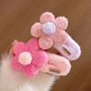 Sweet Plush Flower Hair Clip Fashion Duckbill Clip Flyaway Hair Headwear Accessories  Women