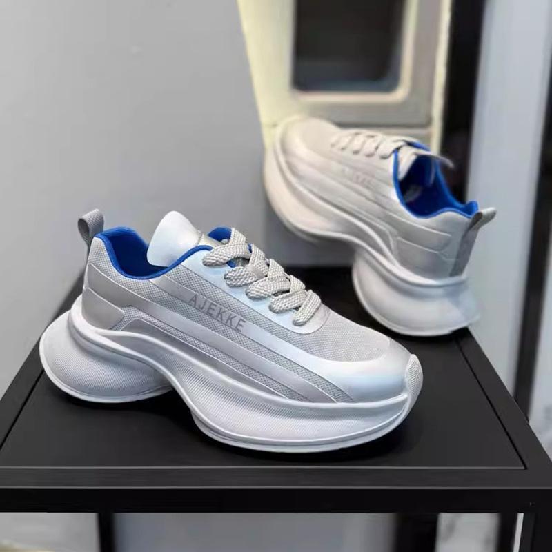 Мужская повседневная летняя новая модная обувь на толстой подошве, с низким верхом, удобная, универсальная, трендовая, дышащая, кроссовки для пап, мужская обувь