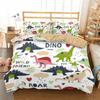 Cute Dinosaur Duvet Cover Kids 3D Cartoon Animal Bedding Set Full/Queen Microfiber Quilt Cover For Boy Girl Child Bedroom Decor