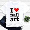 Women T-shirts Nail Art Lovely Spring Short Sleeve Ladies Fashion Casual Clothing Cartoon Clothes Female Tee Graphic Tshirt