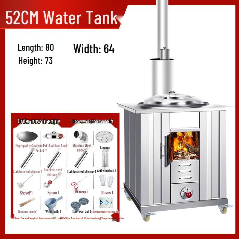 Portable Stainless Steel Wood Stove for Outdoor Cooking
