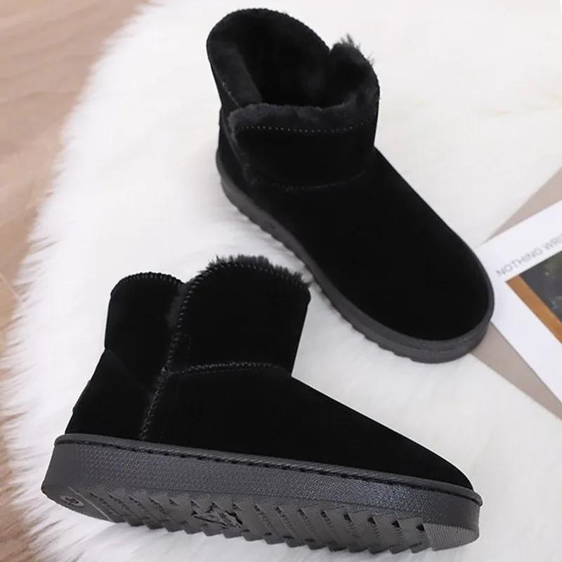 Модные зимние унисекс короткие плюшевые теплые зимние ботинки повседневная обувь новые замшевые меховые ботинки челси ботильоны на плоской подошве на платформе парные ботинки