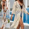 Women Beach Dress Elegant Thin Solid Color Summer Beach Cover Up Lace Up Summer Beach Cover Up Women Bikini Cover Up Female Garment