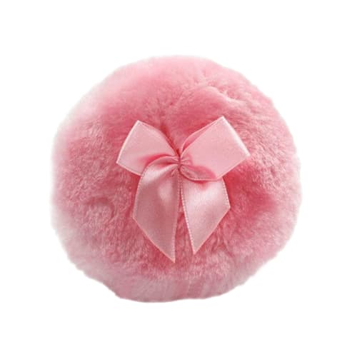 Furry Powder Puff, Baby Powder Puff for Adults, Soft Round Body Cosmetic Powder Puff with Ribbon Ribbon, Dry Makeup Tool for Home/Travel, Body Powder