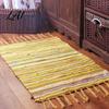 Pet Friendly Floor Carpet Reversible Cotton Rag Rug Boho Hand Woven Multi Color Striped Bath Absorbent Door Mat for Entryway Rug with Tassels,