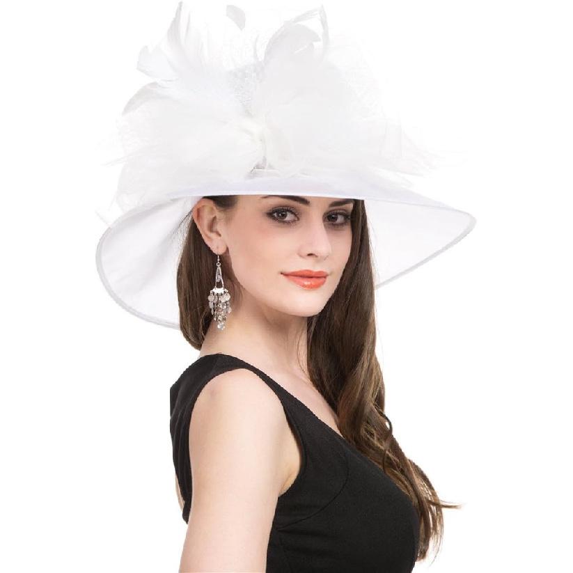 SAFERIN Women's Organza Church Kentucky Derby Fascinator Bridal Tea Party Wedding Hat