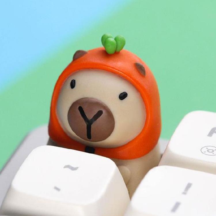 Цветные градиентные кейкапы из смолы с изображением капибары Компактный размер Легкая конструкция Для механических переключателей