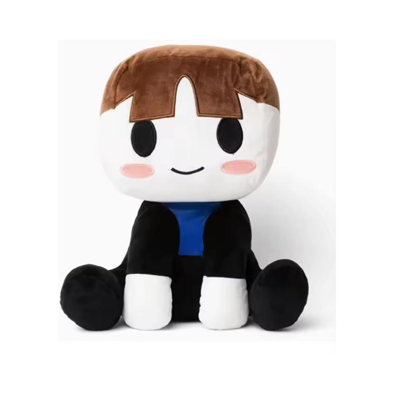 Cute Blox Buddies Plush Toys Bacon Girl Game Peripheral Doll Black with Hat Yellow Decorative Doll Home Room Gifts Birthday Gift