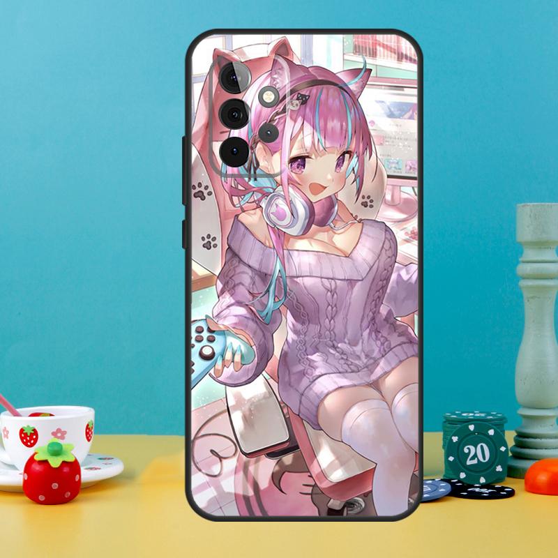 Чехол Hololive Minato Aqua для Samsung Galaxy A25 A54 A34 A14 A52 A32 A12 A13 A33 A53 A15 A16 A36 A56 A26 A05 A35 A55