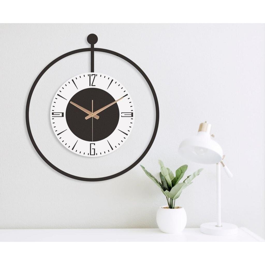 Large World Map Wall Clock, Metal Minimalist Modern Clock, Round Silent Non-Ticking Battery Operated Wall Clocks for Living Room/Home