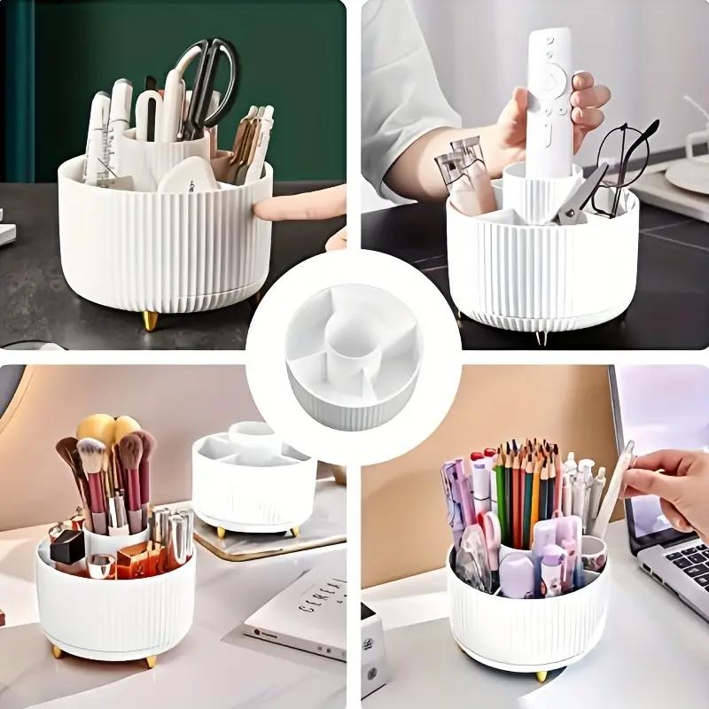 Cosmetic Storage Box Plastic Desktop Rotatable Household Large-capacity Eyebrow Pencil Lipstick Makeup Brush Storage Box