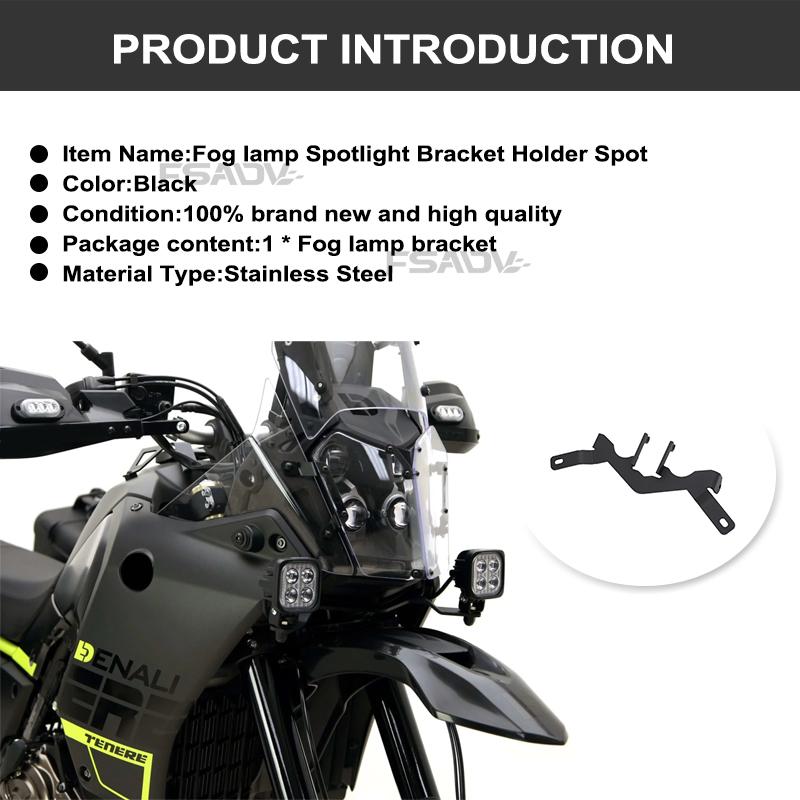 Motorcycle Fog Light Led Bracket Auxiliary Lights Holder Support For Yamaha Tenere 700 Tenere700 T7 t700 t7 xtz 700 2019-2023
