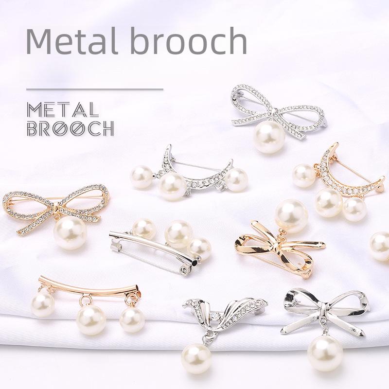 Элегантная брошь-булавка с жемчужной пряжкой для женских кардиганов и воротников