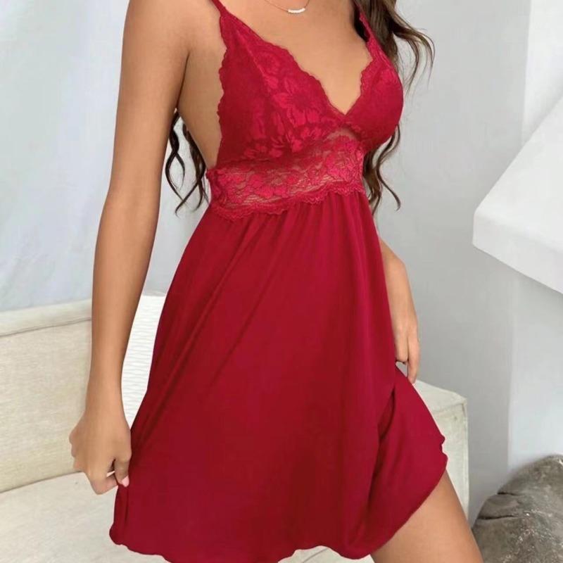 Модал Хлопок Ночное Платье Сексуальное Пеньюар Без Рукавов Халтер Женская Пижама Шнуровка Плюс Размер Нижнее Белье Пижамы