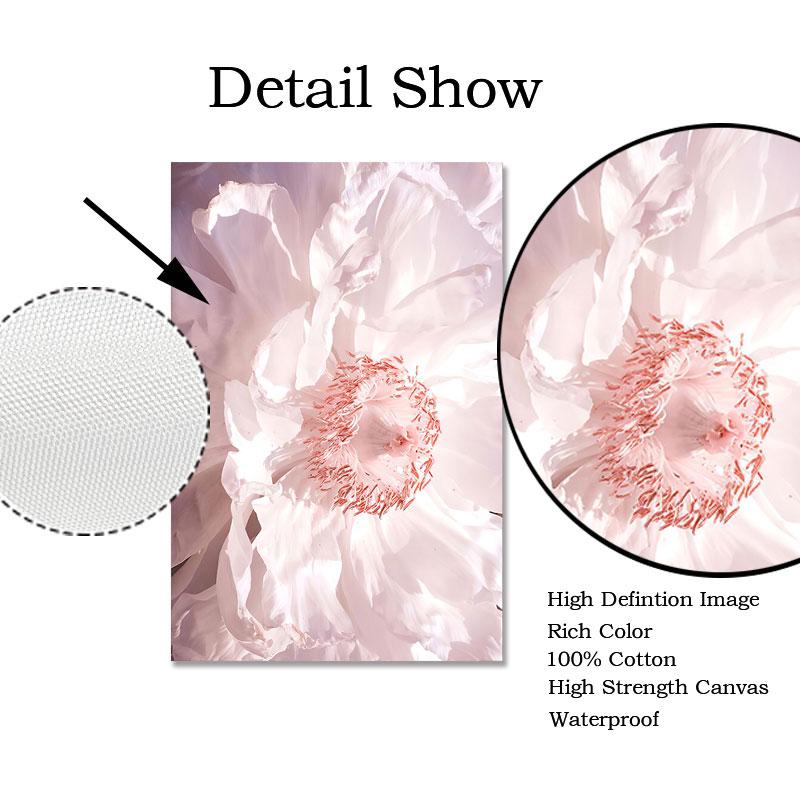 Розовый цветок цветущая роза пион природа растения скандинавские постеры и принты настенная живопись на холсте картины для домашнего дизайна спальни