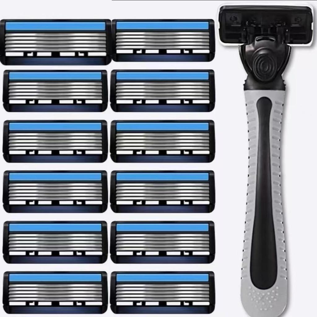 6-слойная мужская бритва со сменными лезвиями — классическая бритва для бороды
