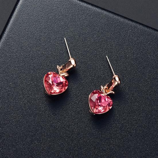 Ожерелье со стразами в форме сердца, серьги-гвоздики для женщин, комплект ювелирных изделий